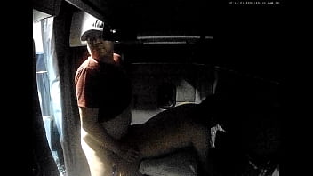 Gay truck driver takes a nap in the sleeper cab