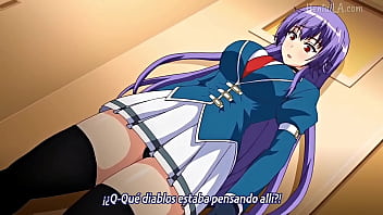 Spanish subtitles added to Hentai anime featuring bondage and anal play