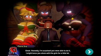 Join the Fap Nights at Frenni's Night Club for a wild Hentai party with FNAF girls in sexy Santa outfits