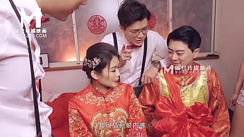 Asian wedding ceremony turns into steamy encounter with busty model Liang Yun Fei